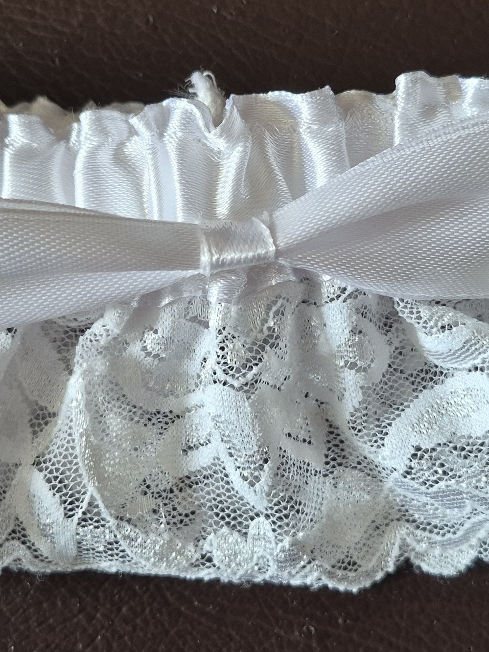 White Lace Bridal Garter with Bow